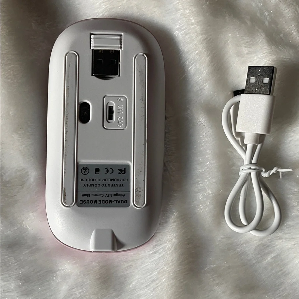 Wireless Pink Mouse with USB Cable